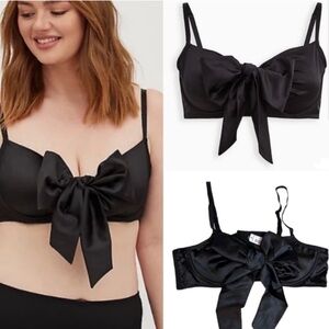 Torrid Black Satin Bow Underwire Bra